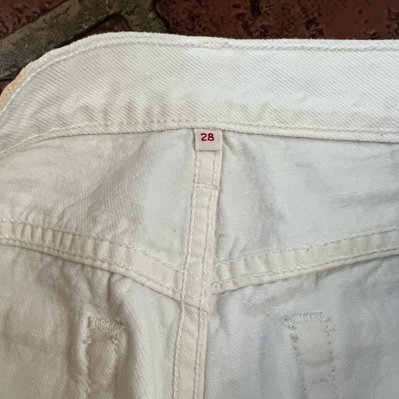 Levi’s raw frayed hem white denim jeans A7-7 - Picture 6 of 12